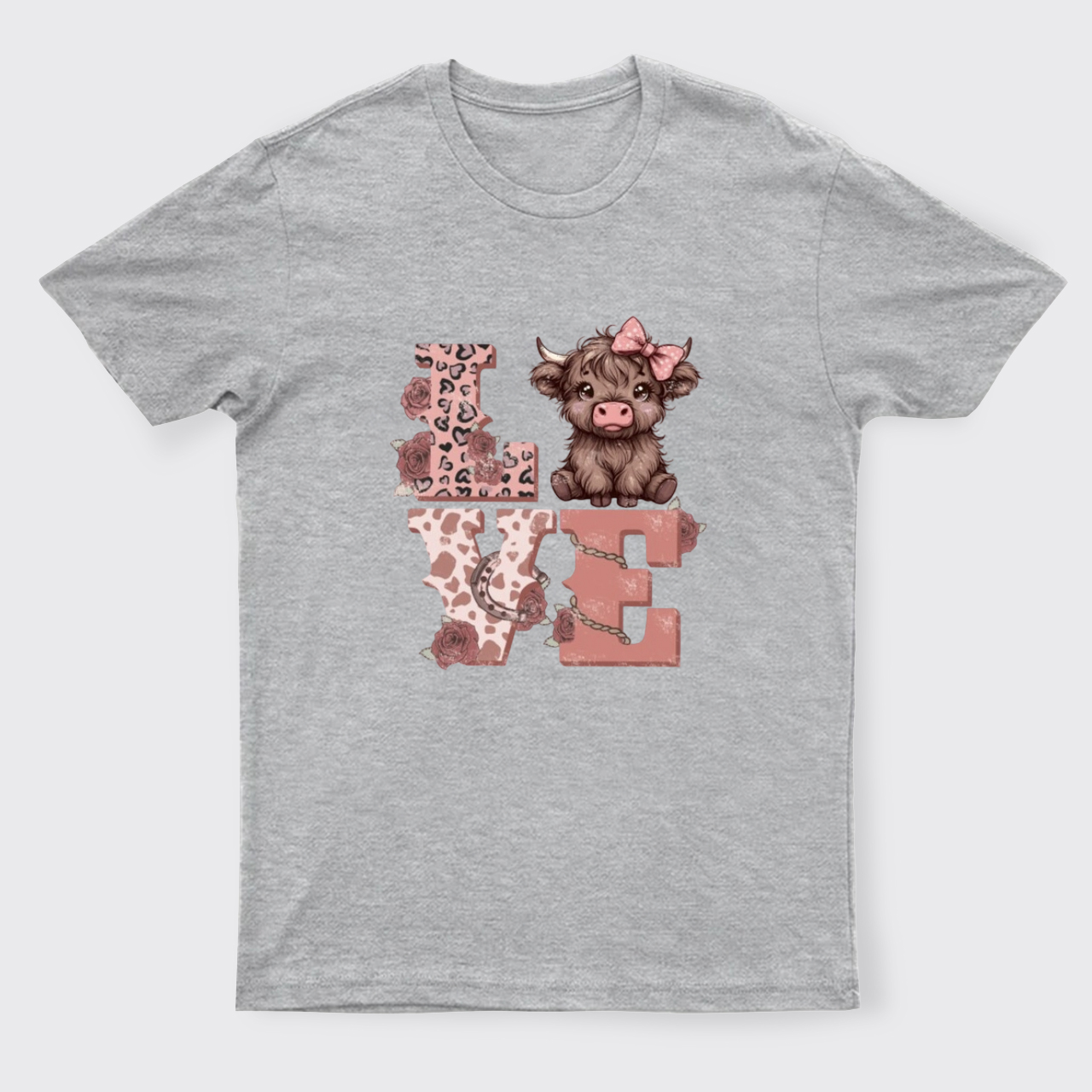 Valentines Highland Cow Love T-Shirts