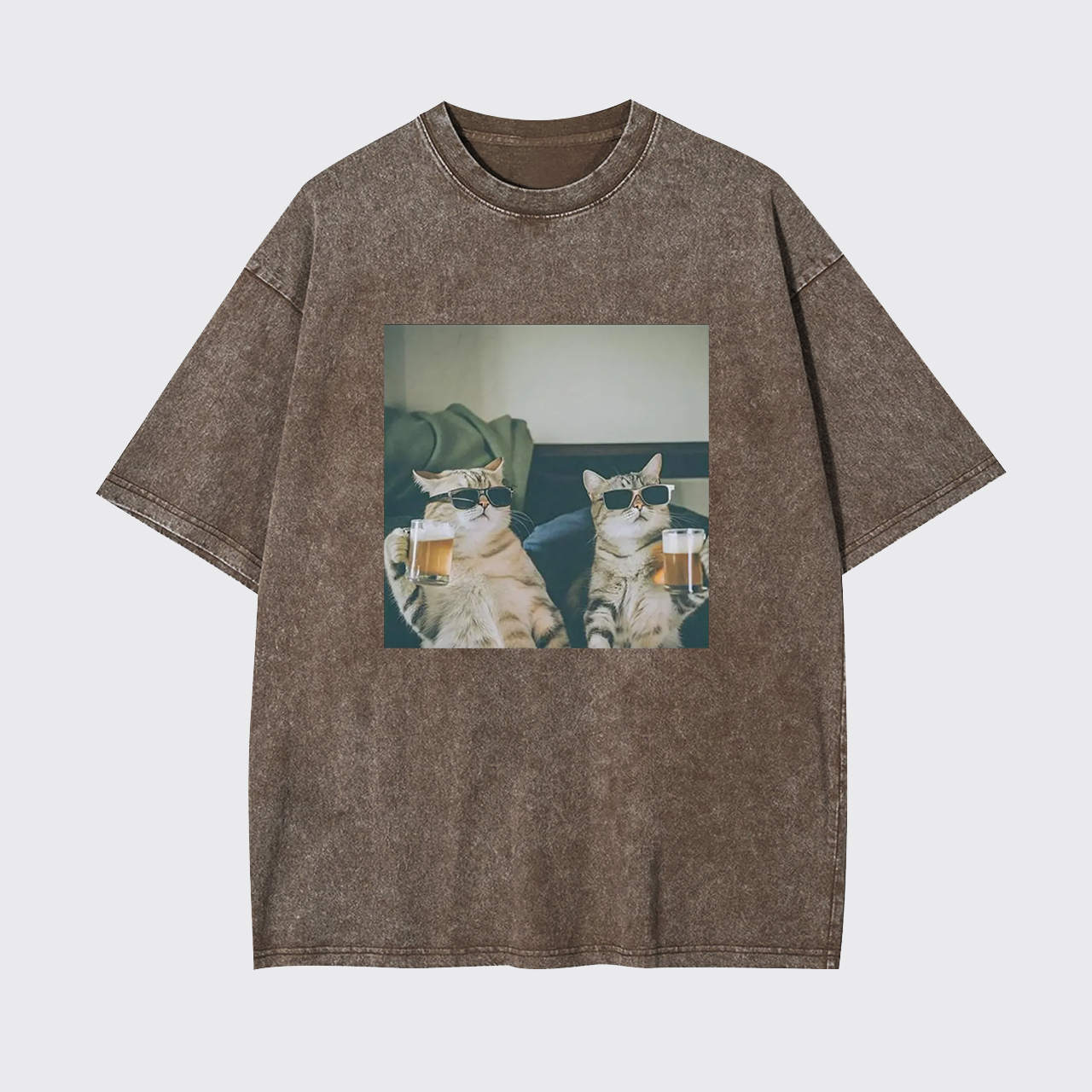 Vintage Beer Buddy Cat Garment-dye Tees