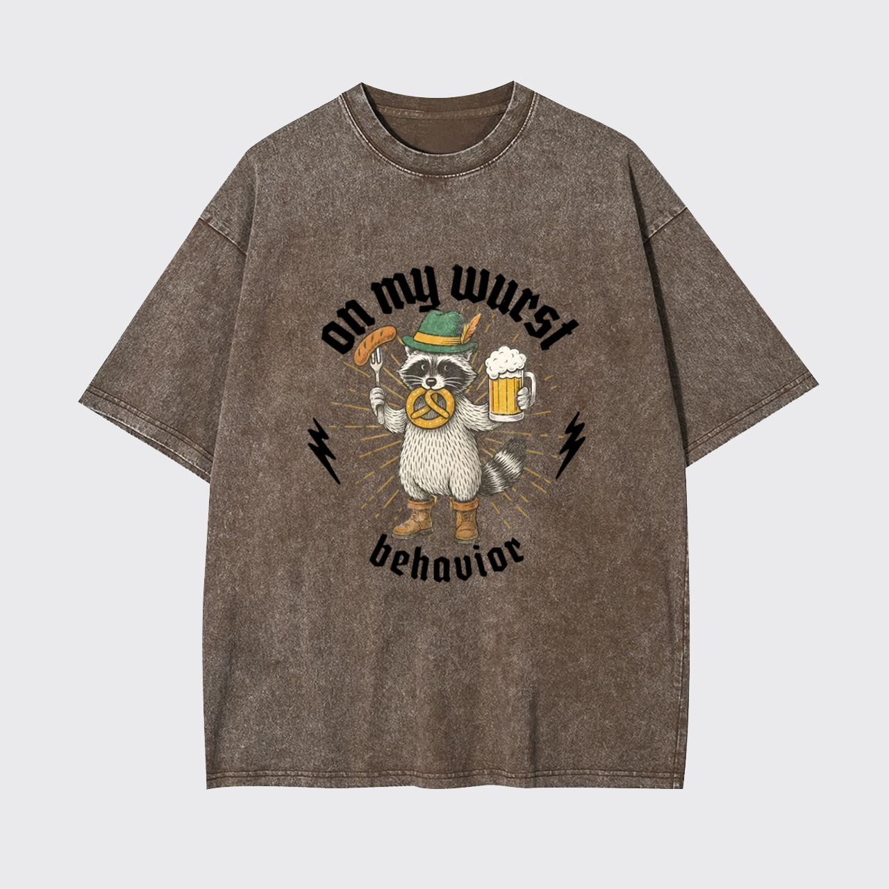 Beer Drinking Raccoon Garment-dye Tees