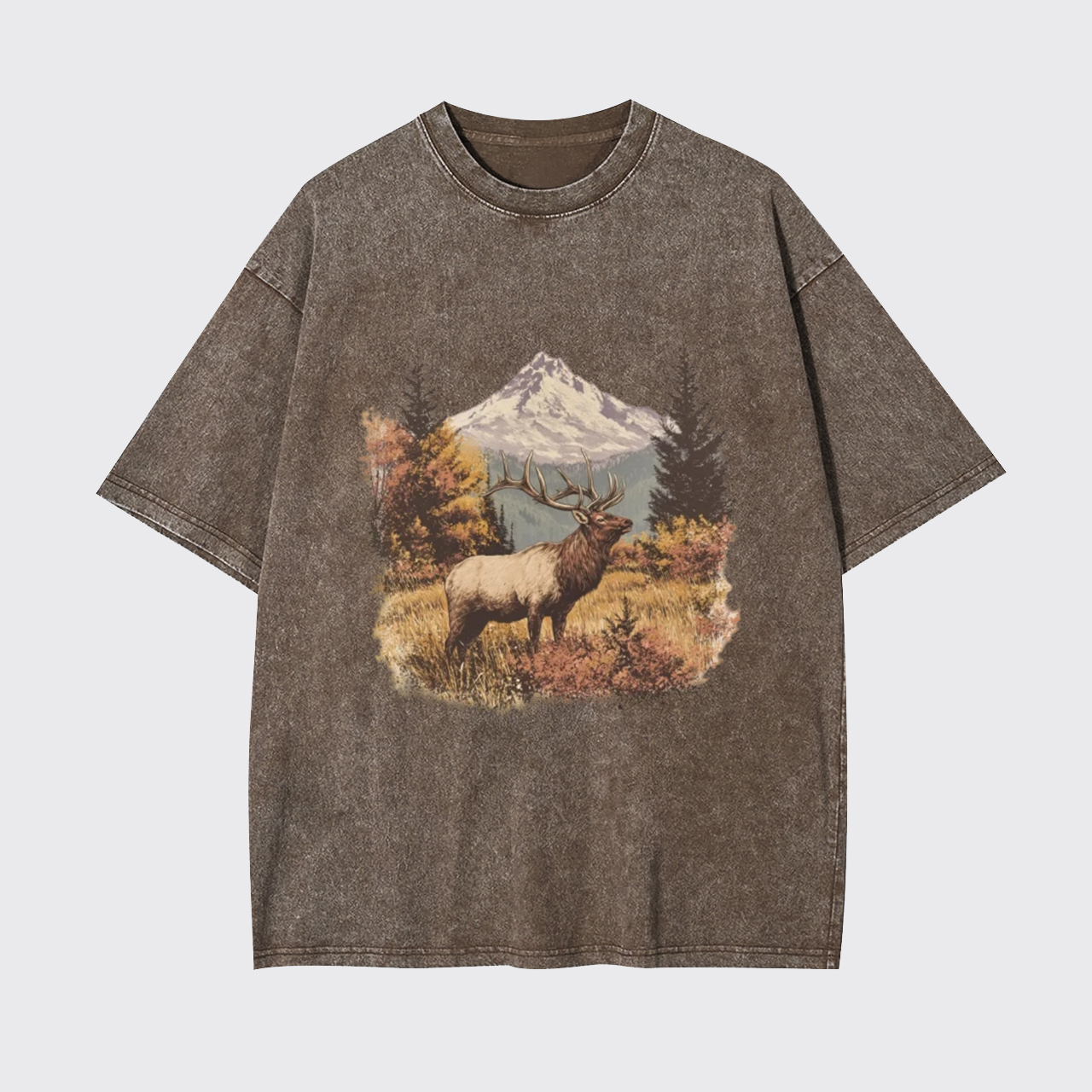 Retro Elk Garment-dye Tees
