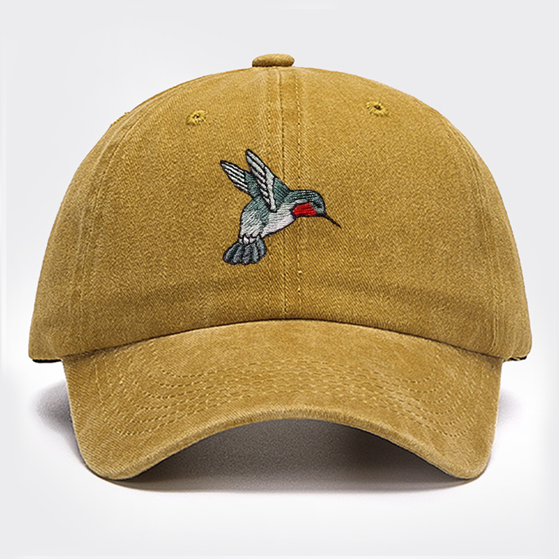 Embroidered Hummingbird Baseball Cap
