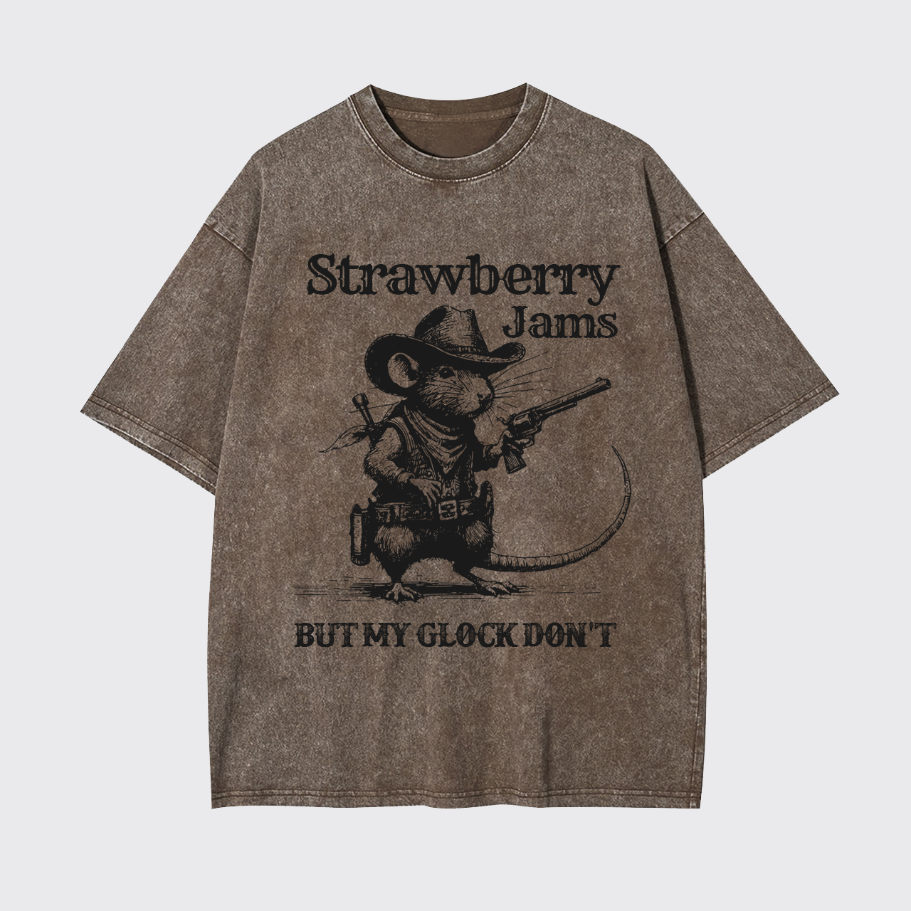 Sarcastic Rat-Strawberry Jams But My Glock Don't Garment-dye Tees