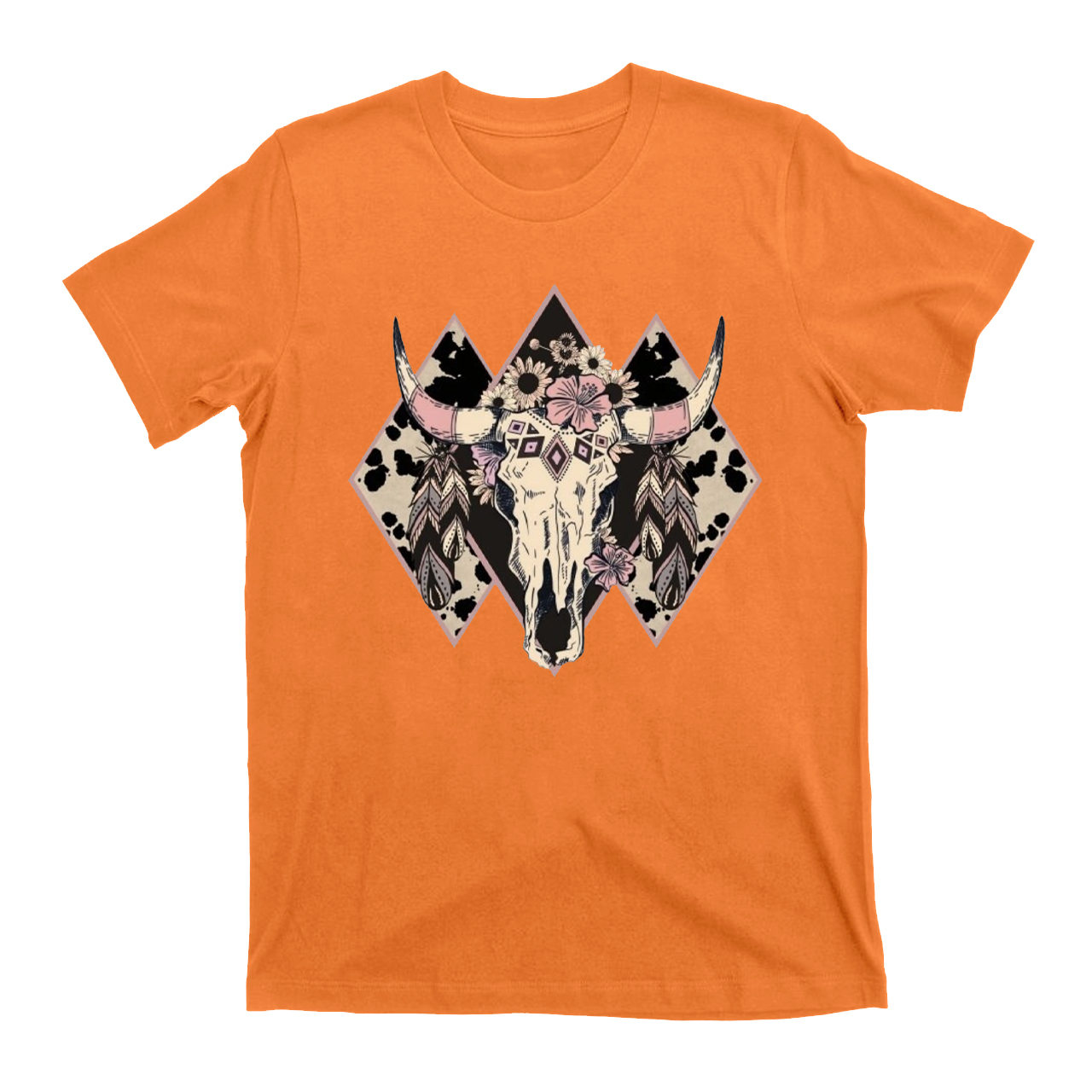 Aztec Western Bull Skull Cowboys  T-Shirts