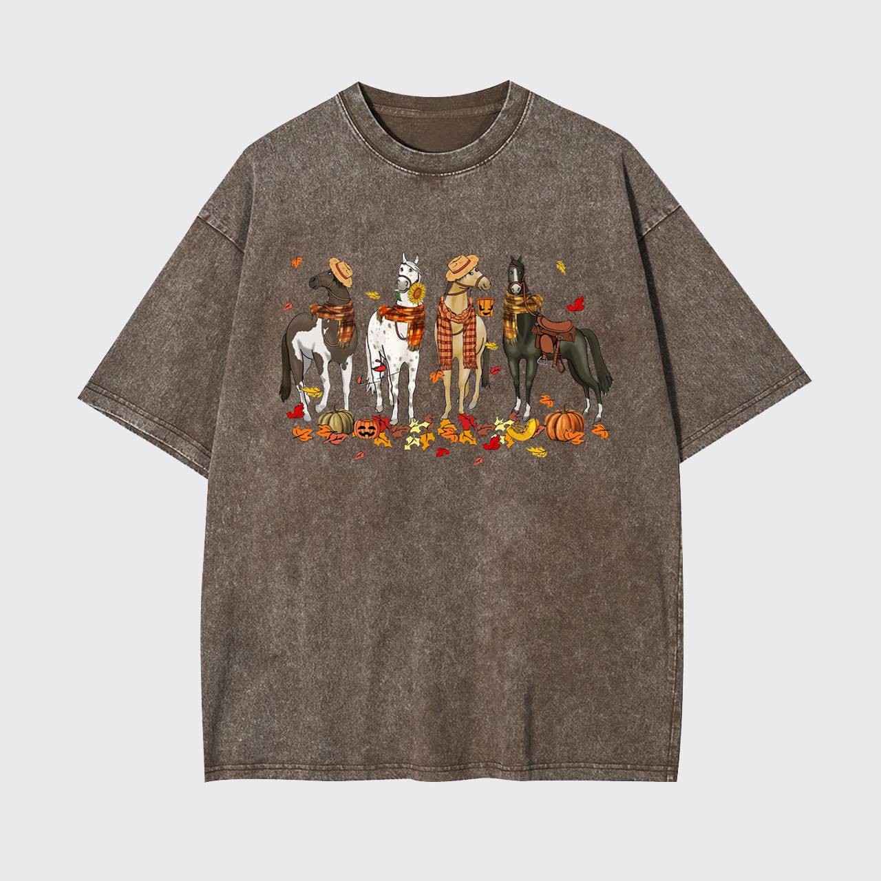 Halloween Ghost Horse Garment-dye Tees