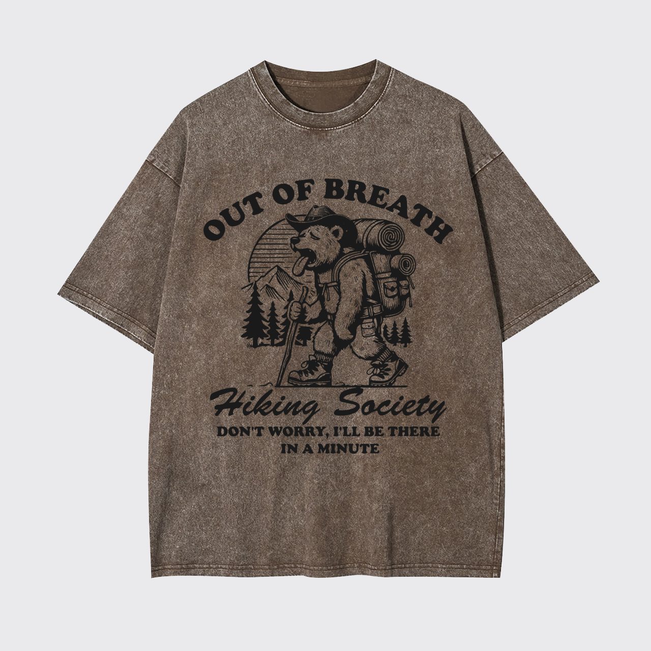 Out of Breath Hiking Bear Garment-dye Tees