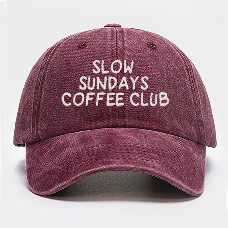 Slow Sundays Coffee Club Embroidered Baseball Cap