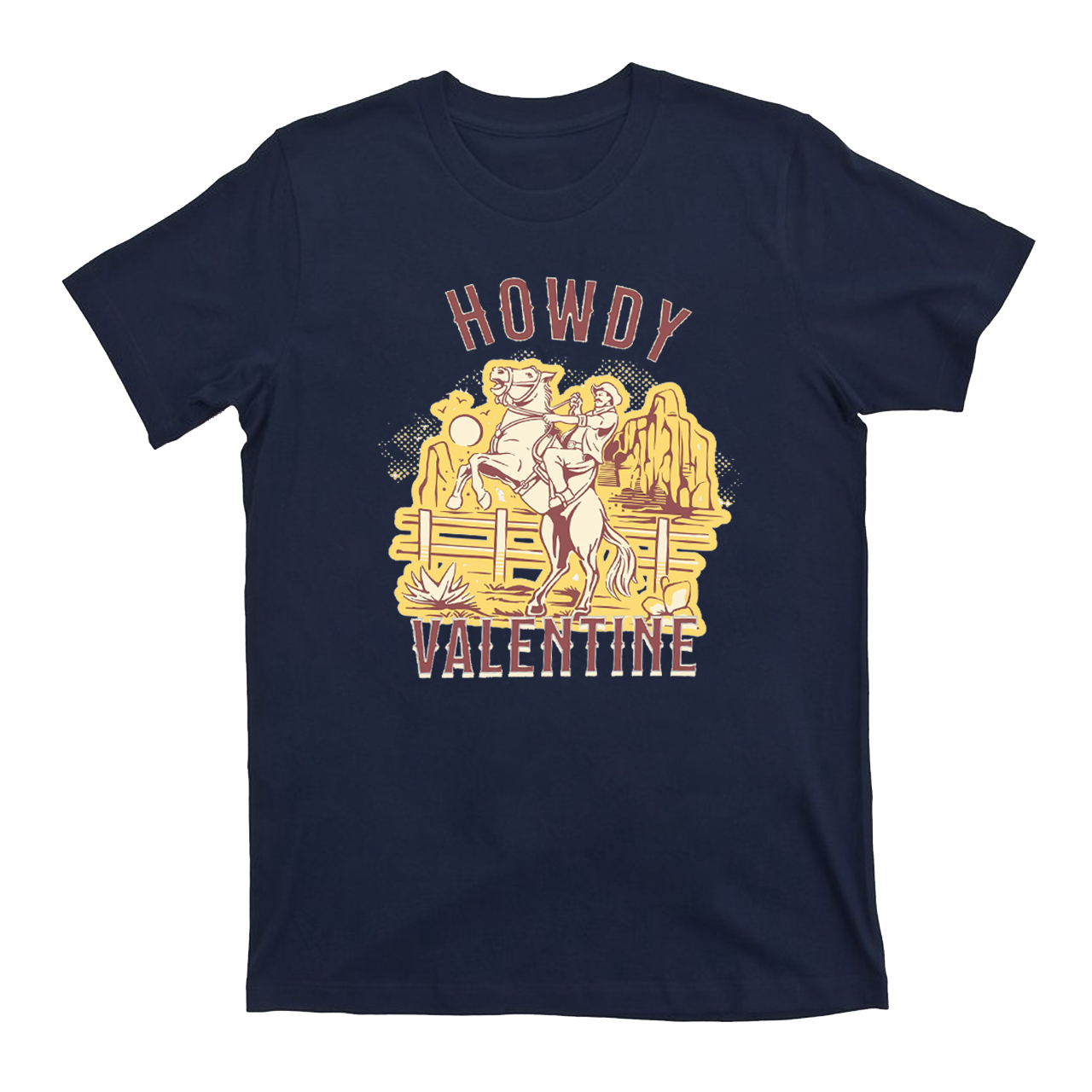 Desert Golden Sunset Howdy Valentine T-Shirts