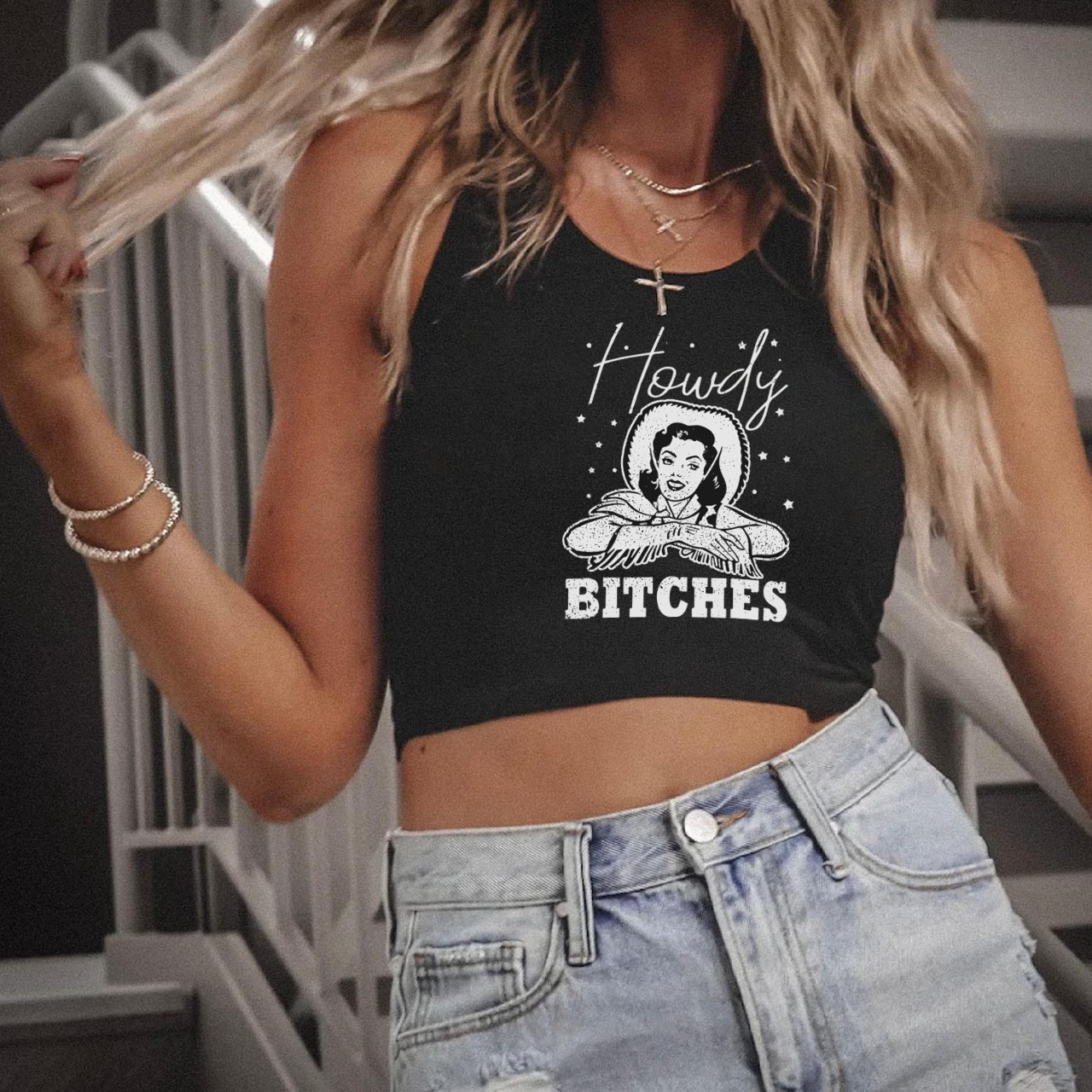 Vintage Howdy Rodeo Western Country Tank Top