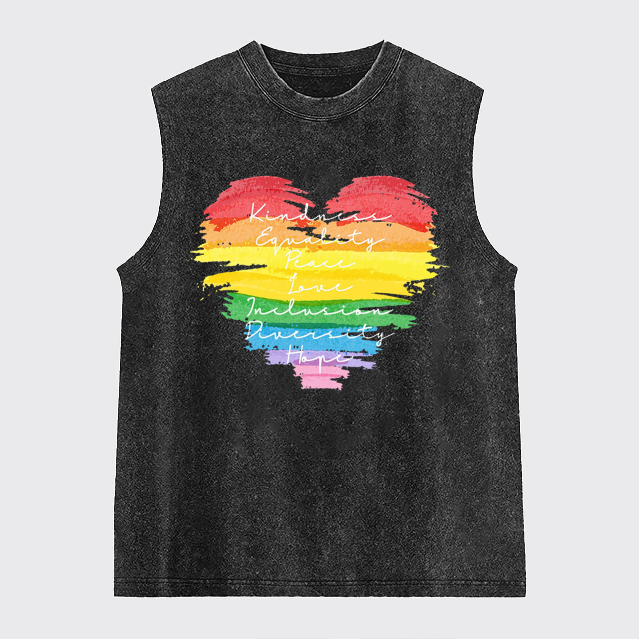 Kindness Equality Peace Love Washed Tanks