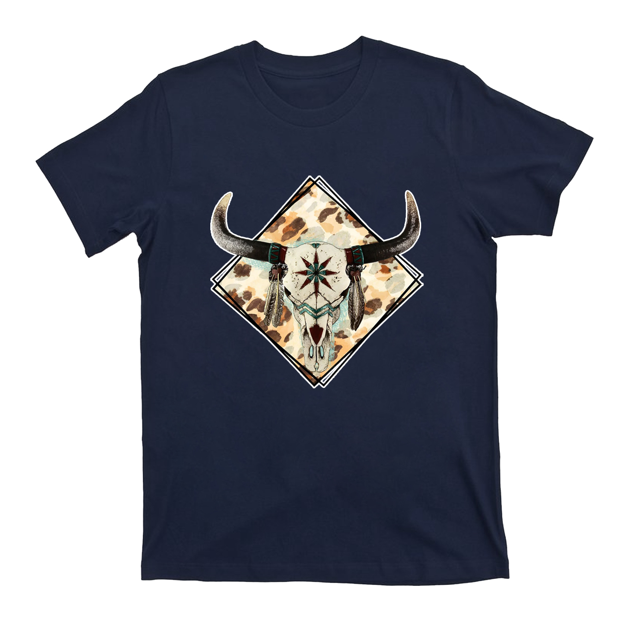 Western Indian Cow Bull Skull T-Shirts
