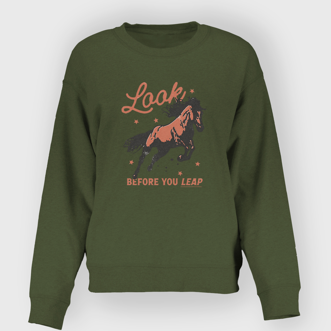 Look Before You Leap Southern Western Cowboy Sweatshirt