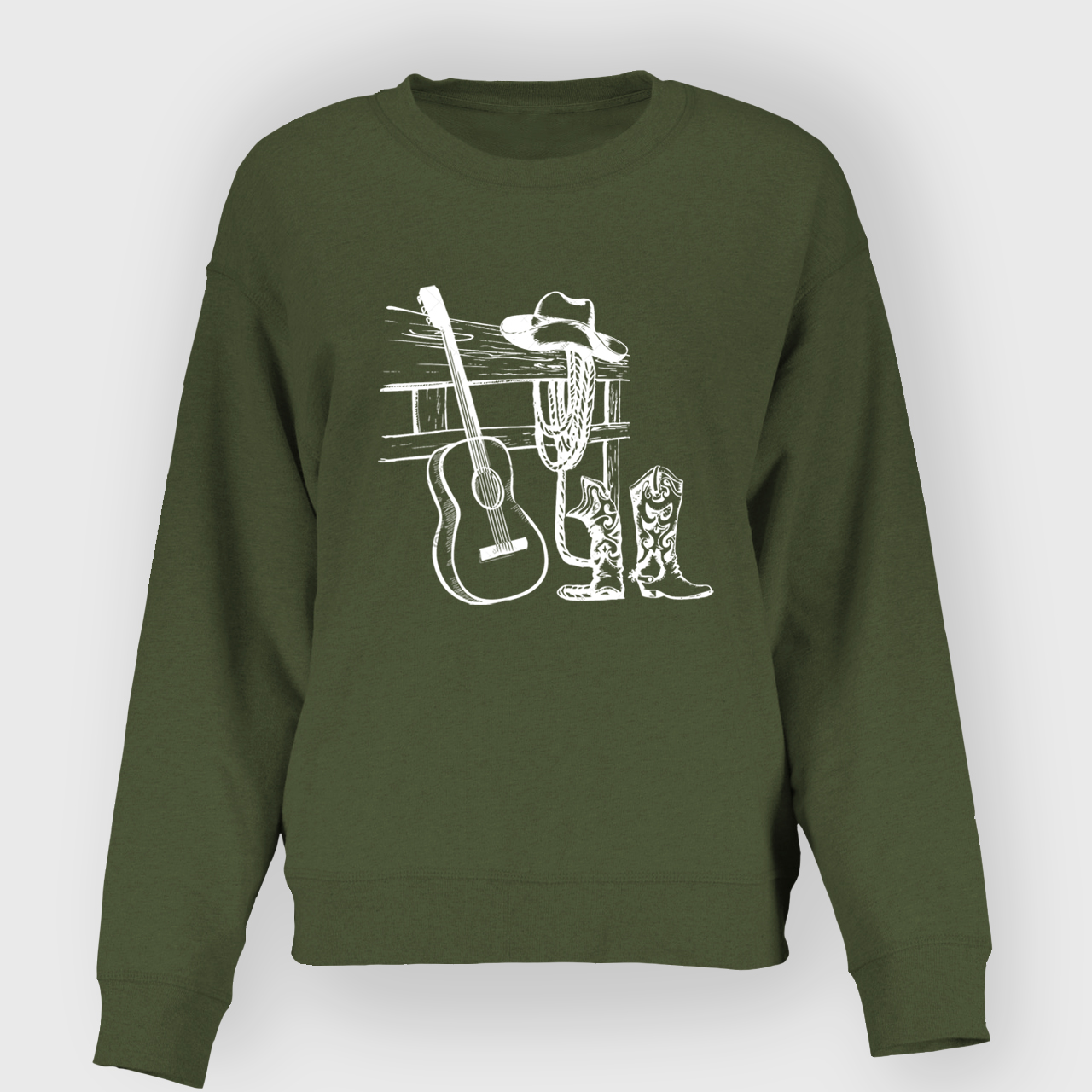 Vintage Cowboy And Music Guitar Sweatshirt