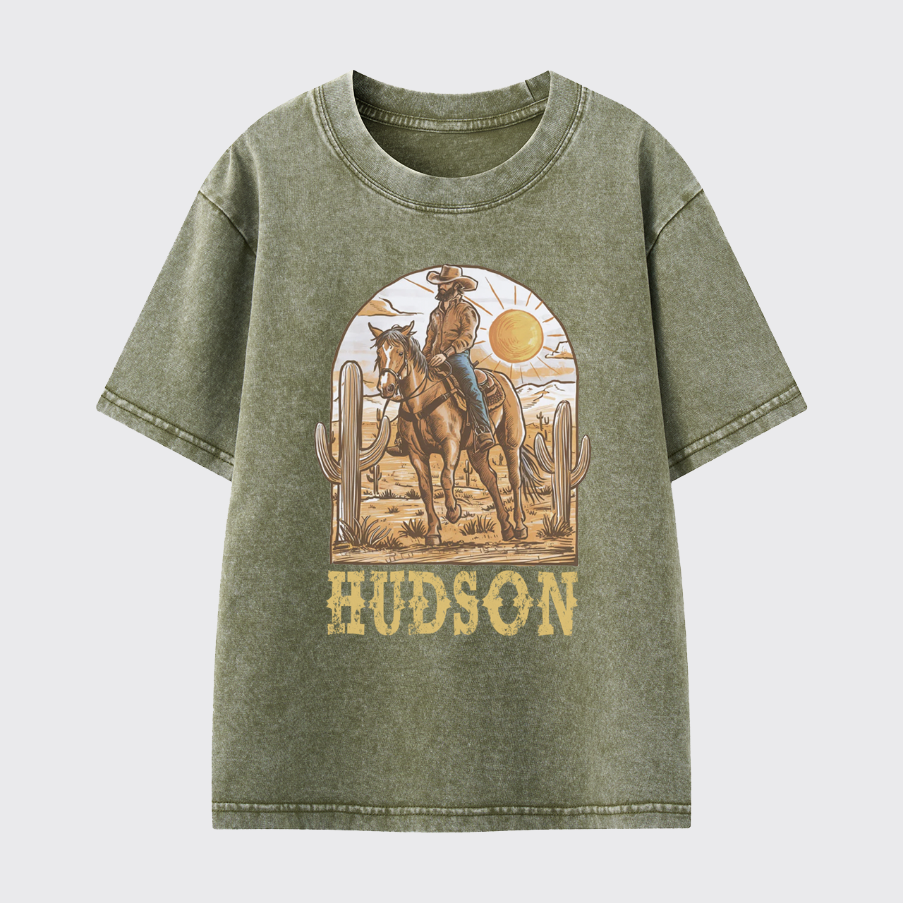 Personalized Cowboy Desert Washed Toddler T-shirt