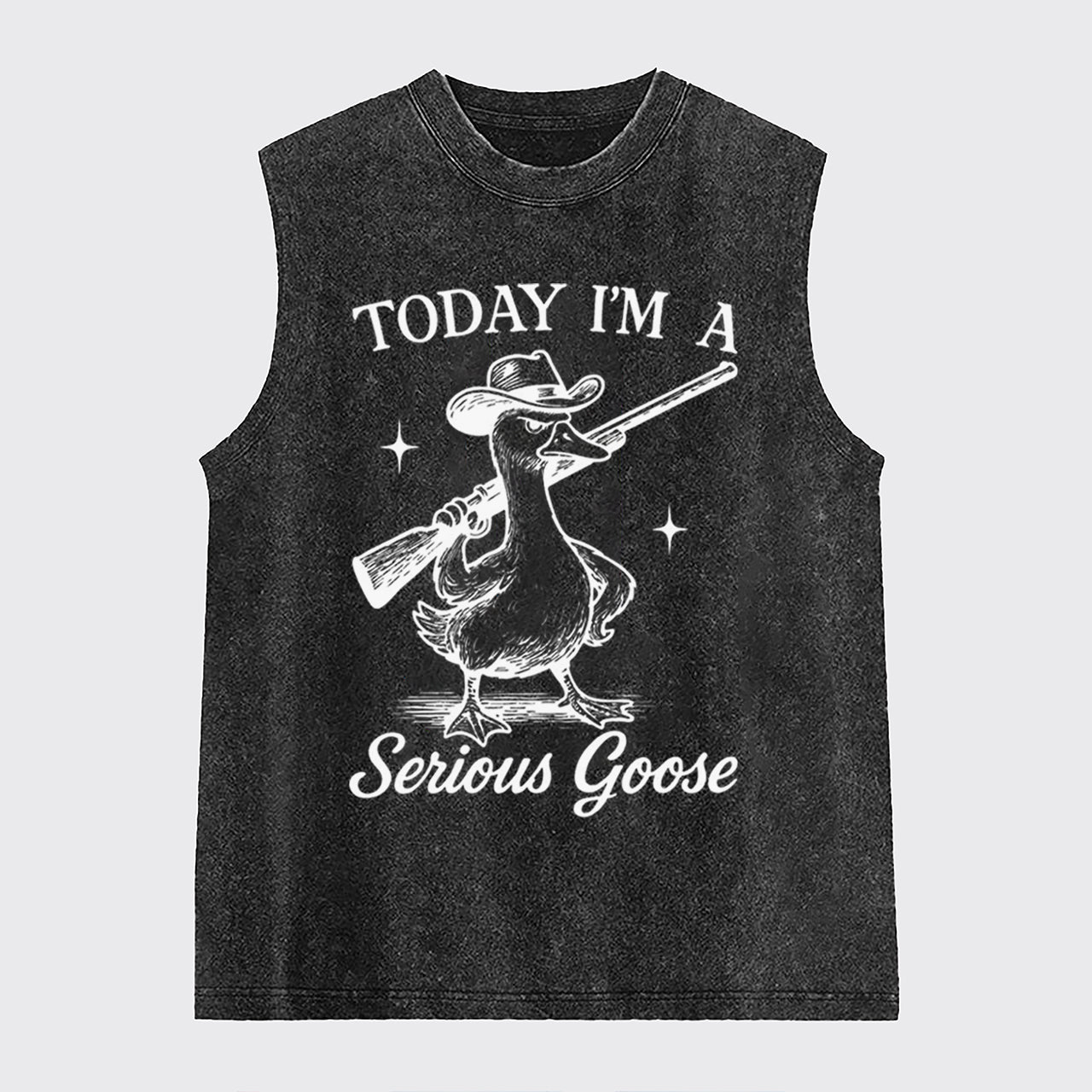 Retro Silly Goose-Today I'm A Serious Goose Washed Tanks