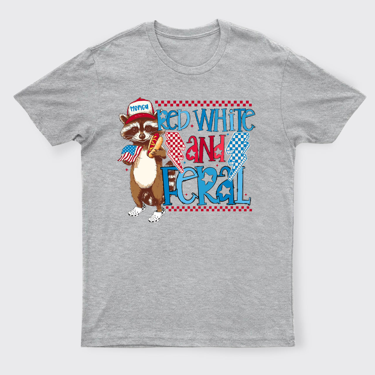 Funny USA-Red White And Feral T-Shirts