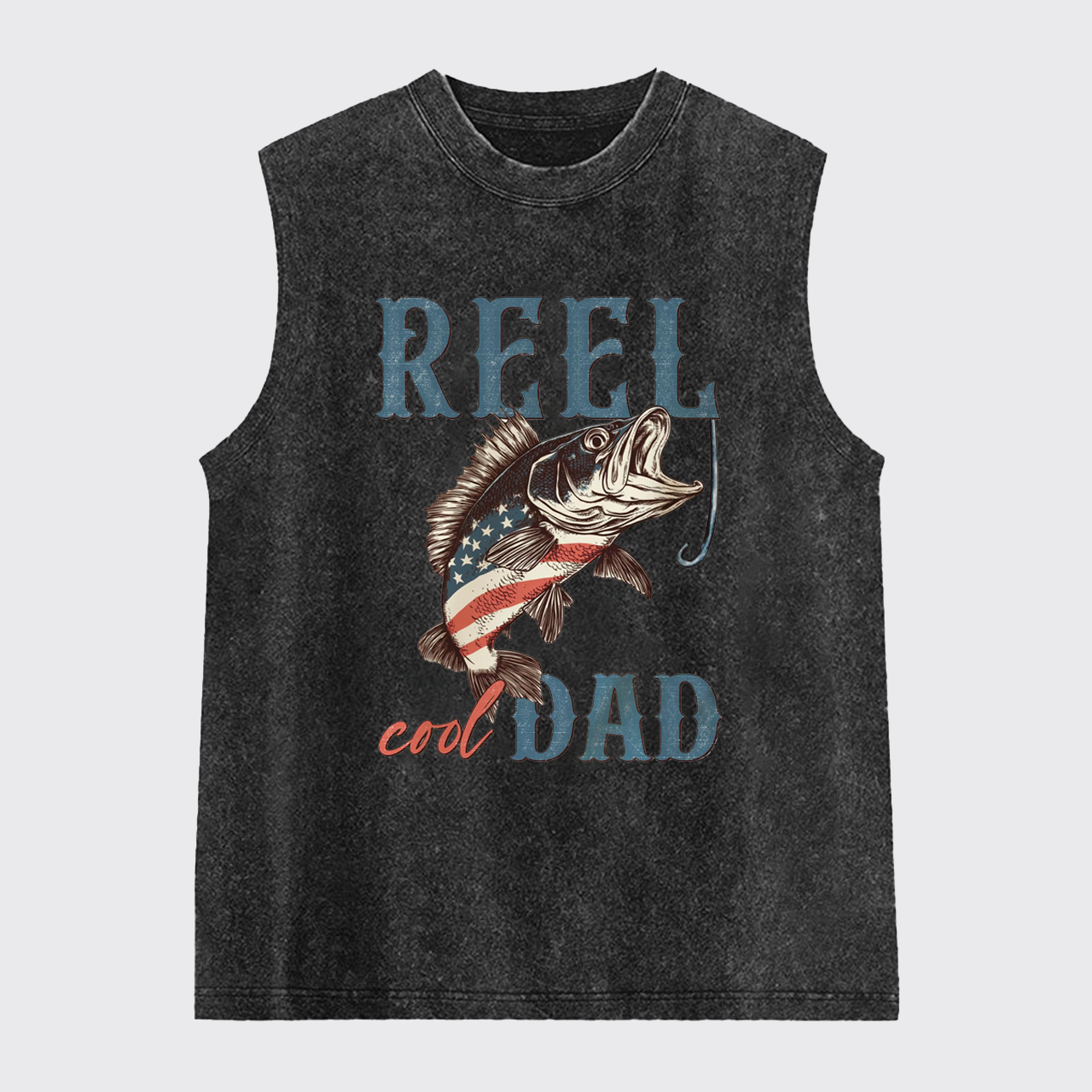 Reel Cool Dad-4th Of July Washed Tanks