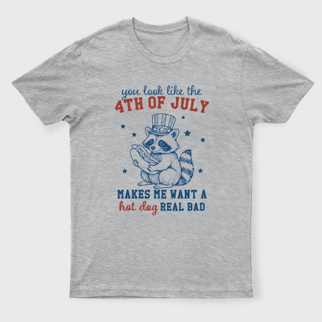 Funny Raccoon-Retro America Hot Dog T-Shirts