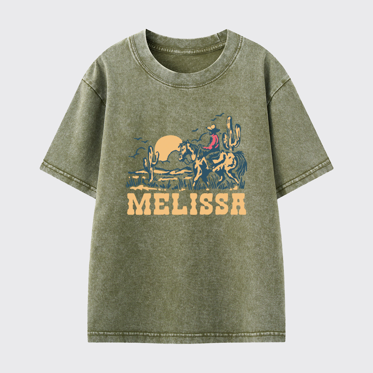 Personalized Cowgirl Washed Toddler T-shirt