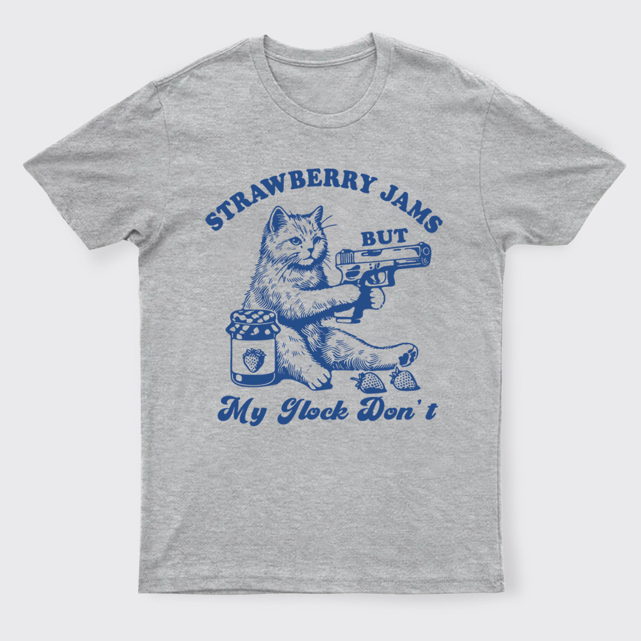 Funny Raccoon-Strawberry Jams But My Glock Don't T-Shirts