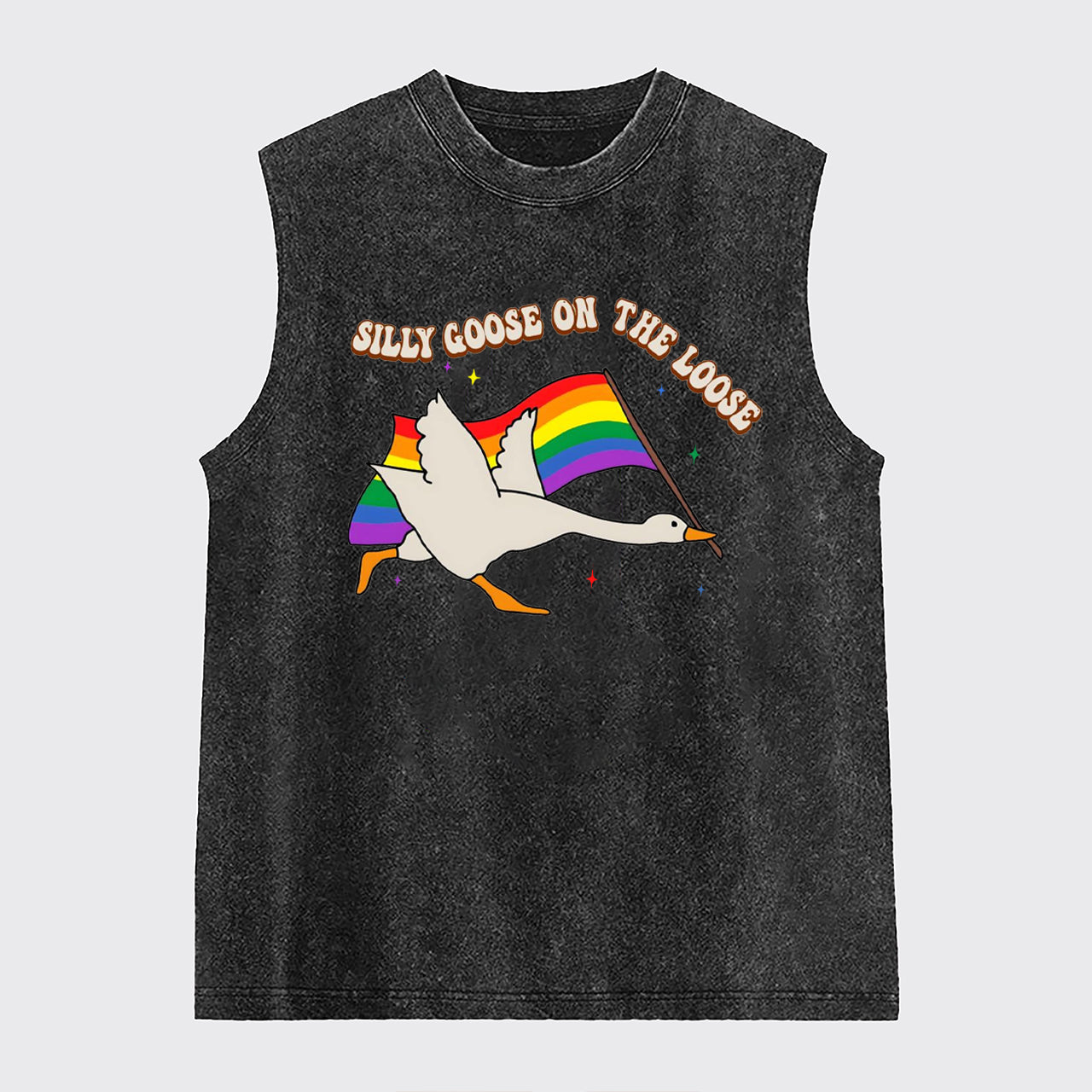 Pride Flag Goose Washed Tanks
