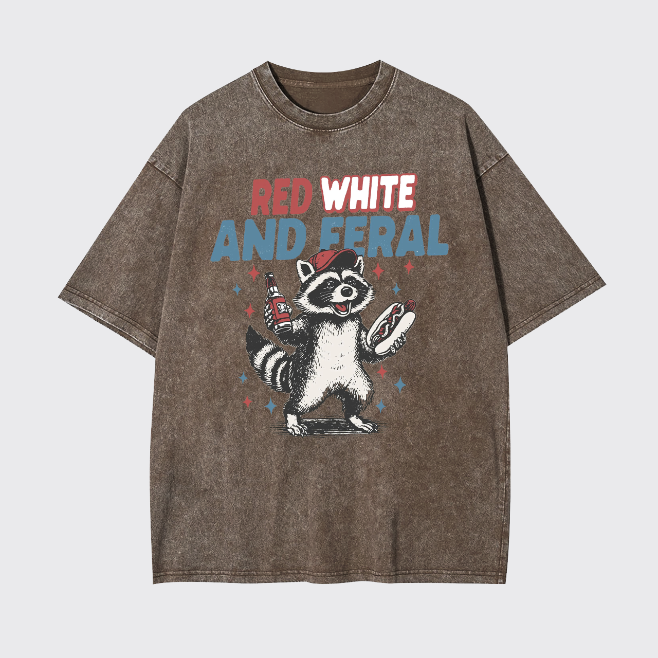 Funny Raccoon-Humorous 4th Of July Garment-dye Tees