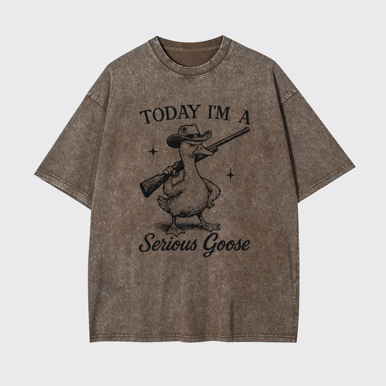 Retro Silly Goose-Today I'm A Serious Goose Garment-dye Tees