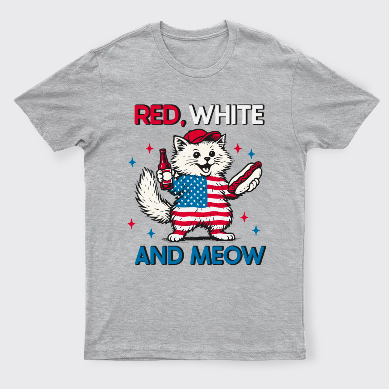 Funny Independence Day-Patriotic Cat T-Shirts