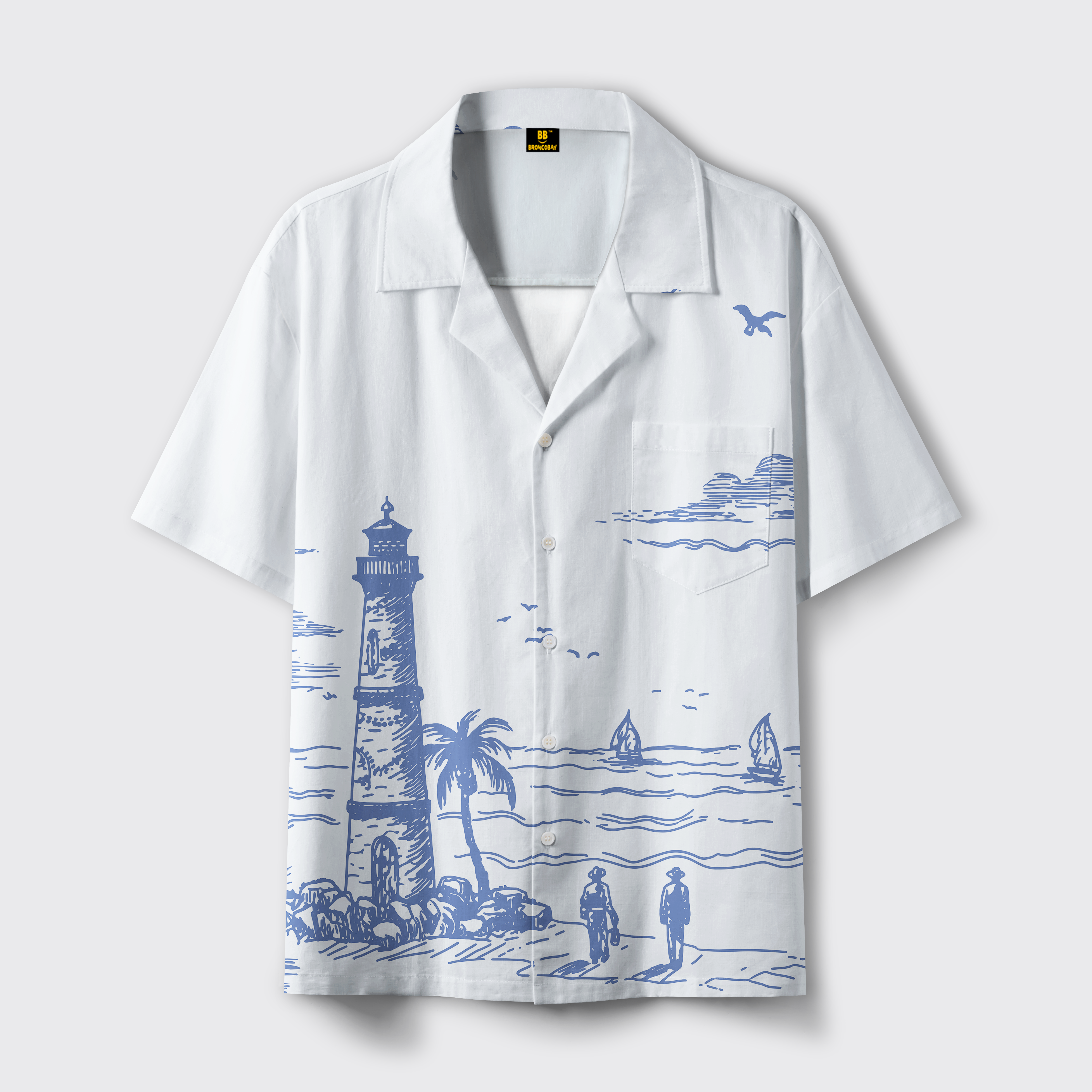 Coastal Lighthouse Scenic Hawaiian Shirt
