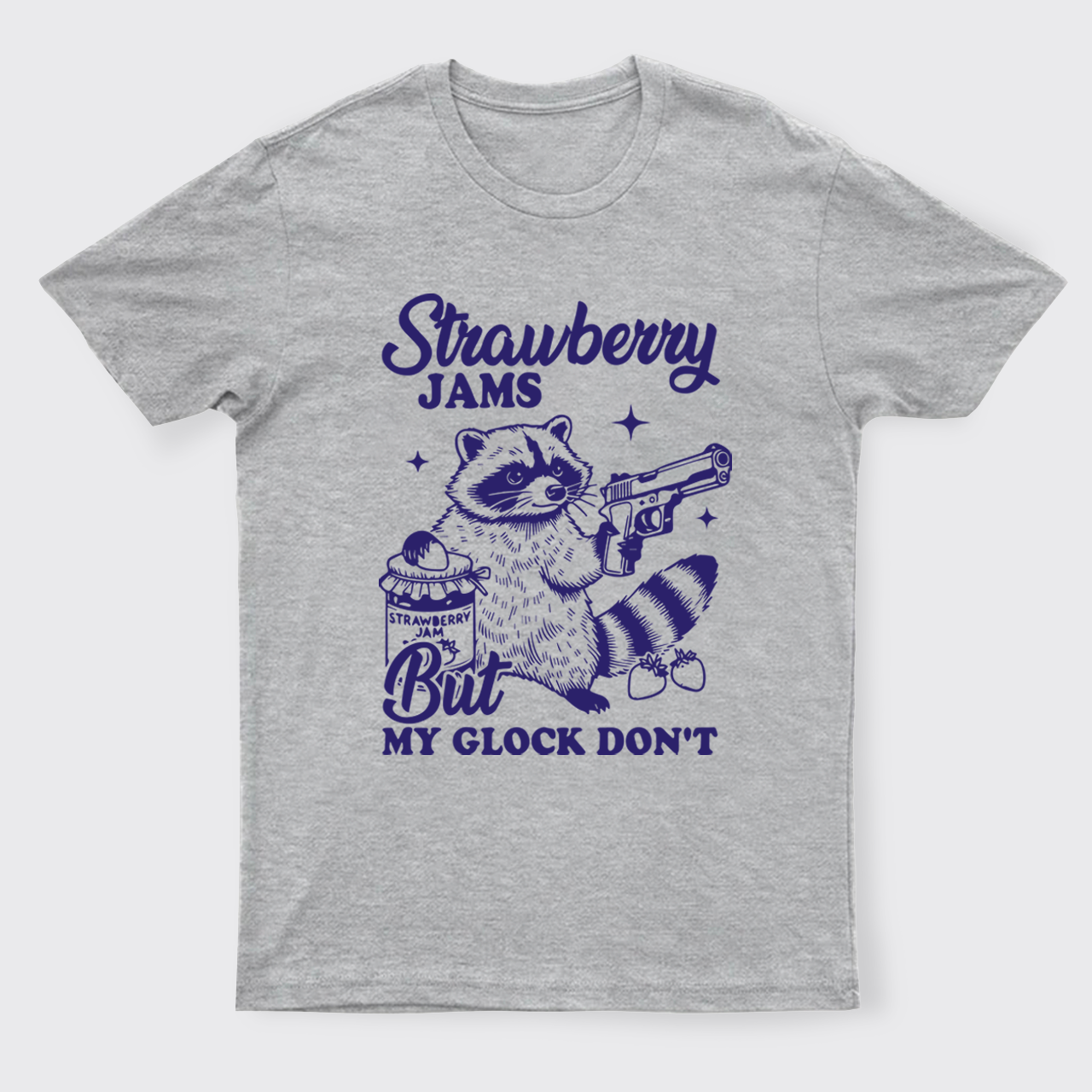 Cowboy Raccoon-Strawberry Jams But My Glock Don't T-Shirts