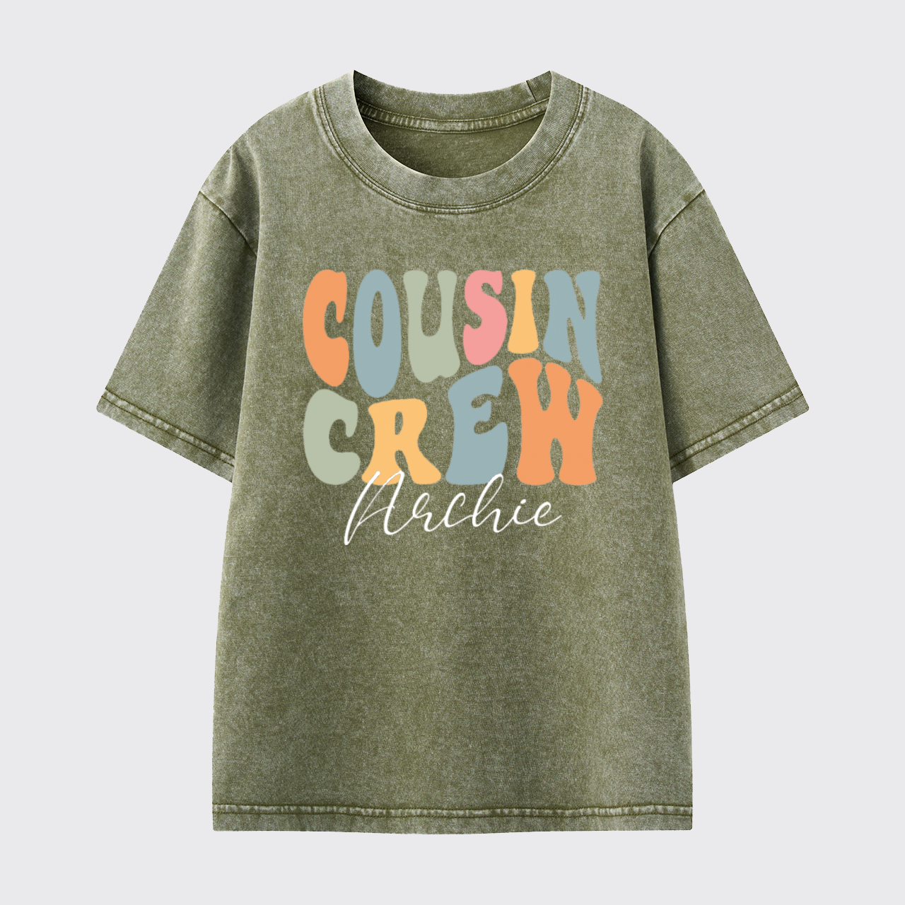 Personalized Cousin Crew Washed Toddler T-shirt
