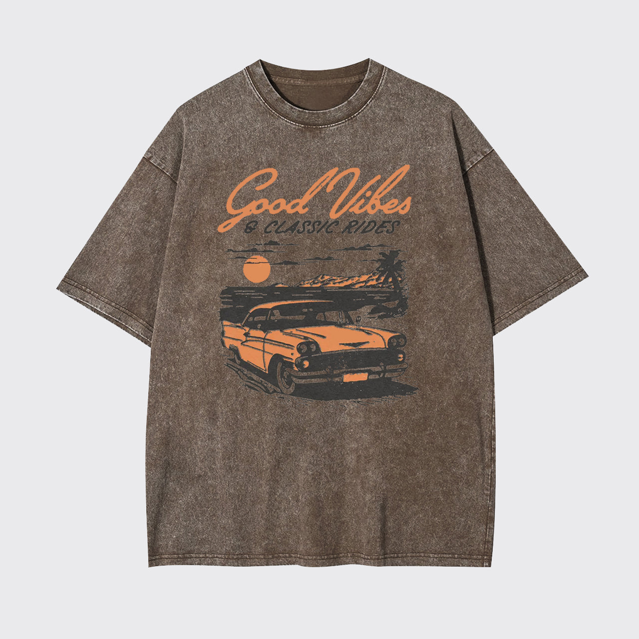 Retro Club-Car Hot Rod Summer Beach Vacation Garment-dye Tees