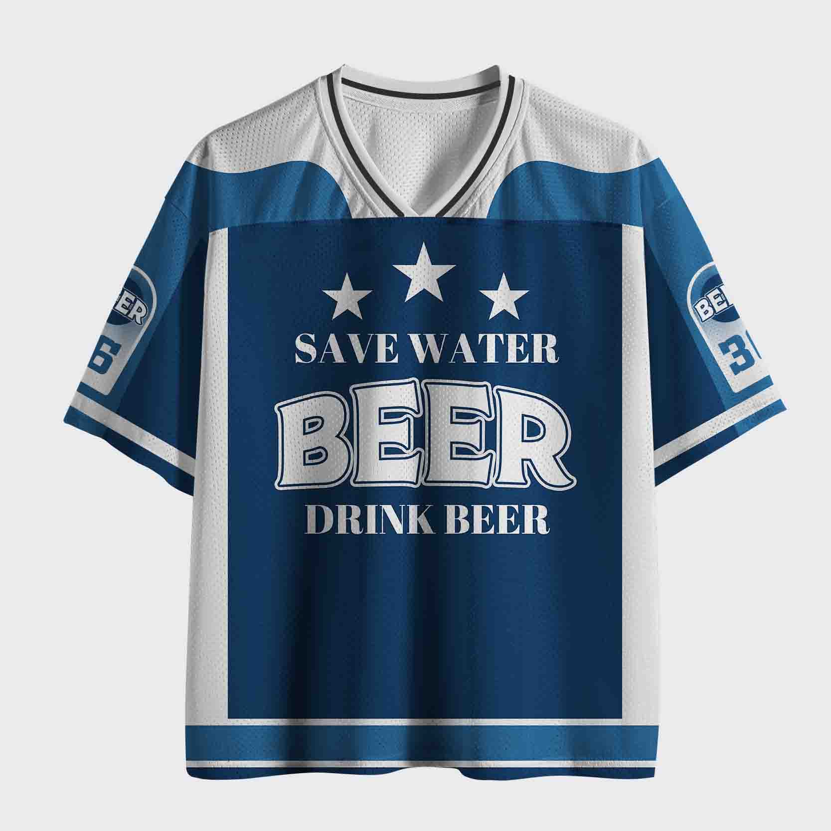 Personalized Save Water Drink Beer Mesh Jersey