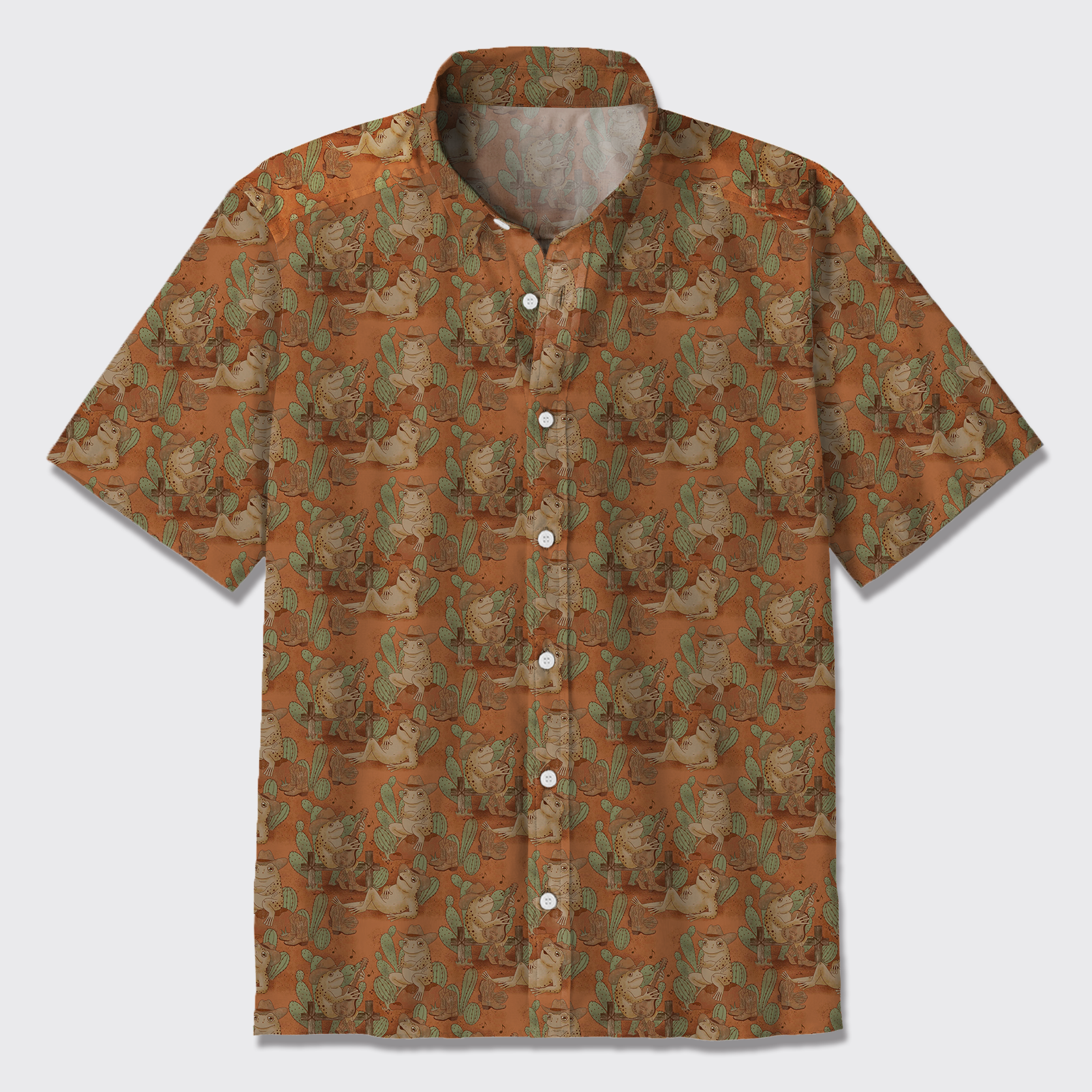 Cowboy Frog Button Up Shirts