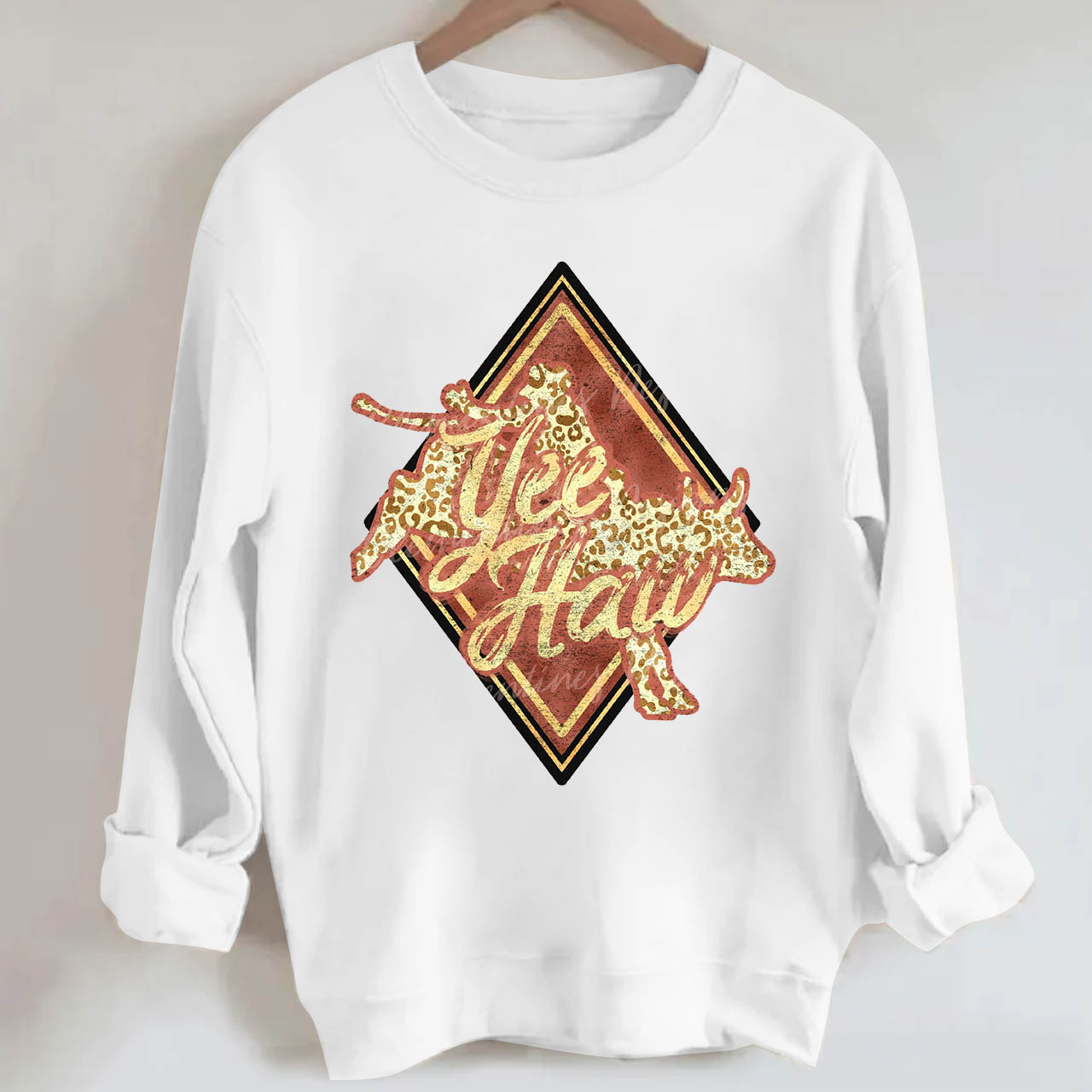 YeeHaw Cowboy Diamond Card Bull Sweatshirt