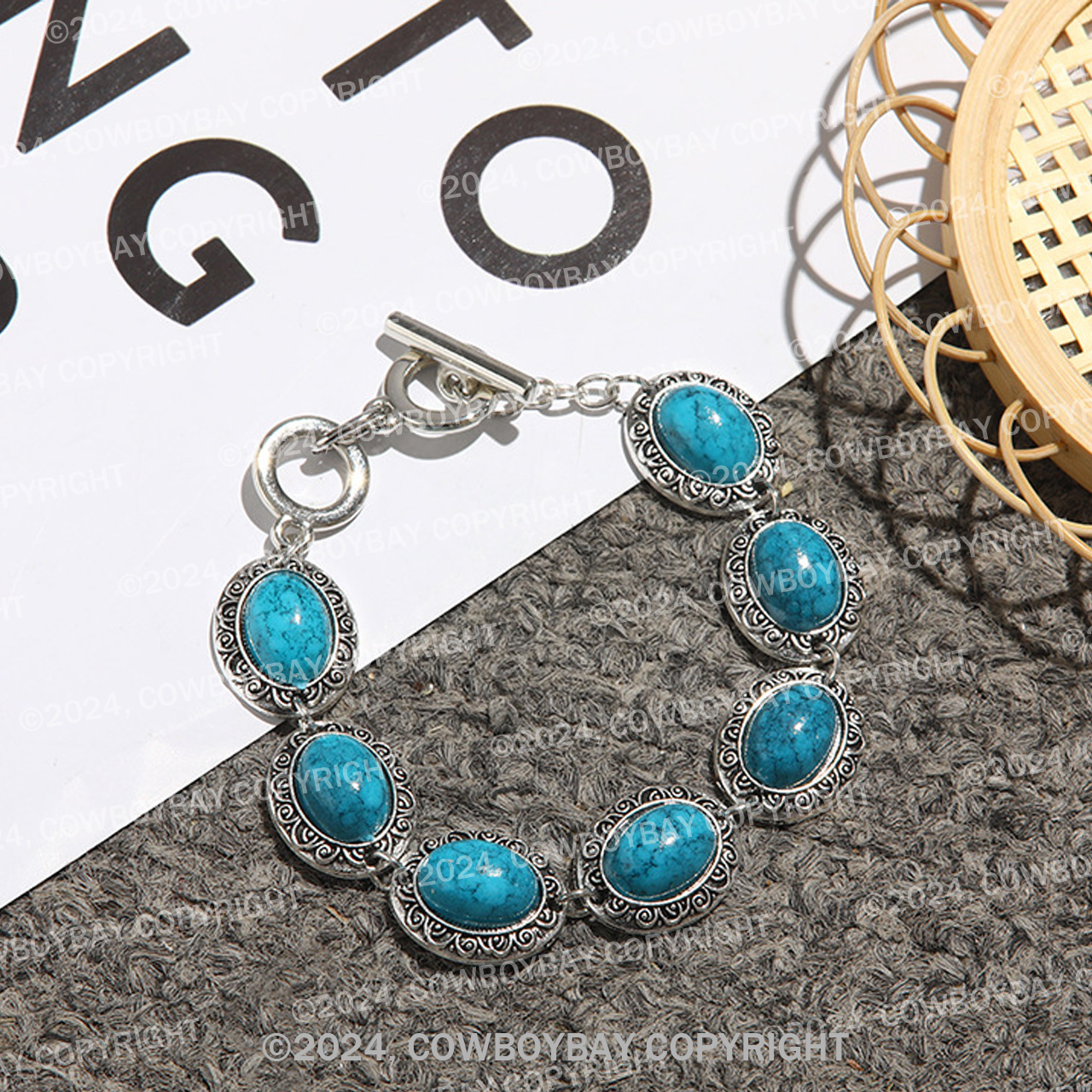 Vintage Oval Turquoise Bracelet
