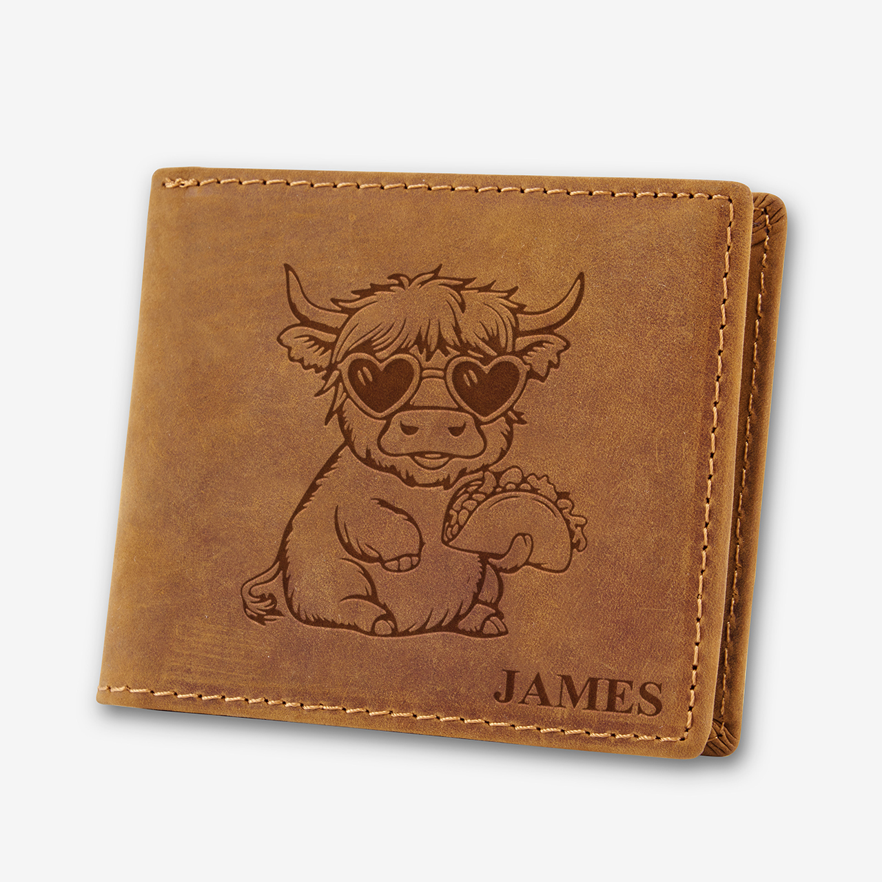 Personalized Vintage Leather Wallet_Cow