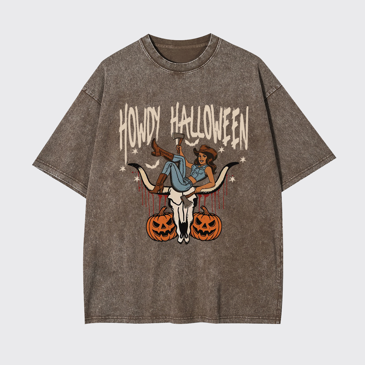 Howdy Halloween Cowgirl Garment-dye Tees