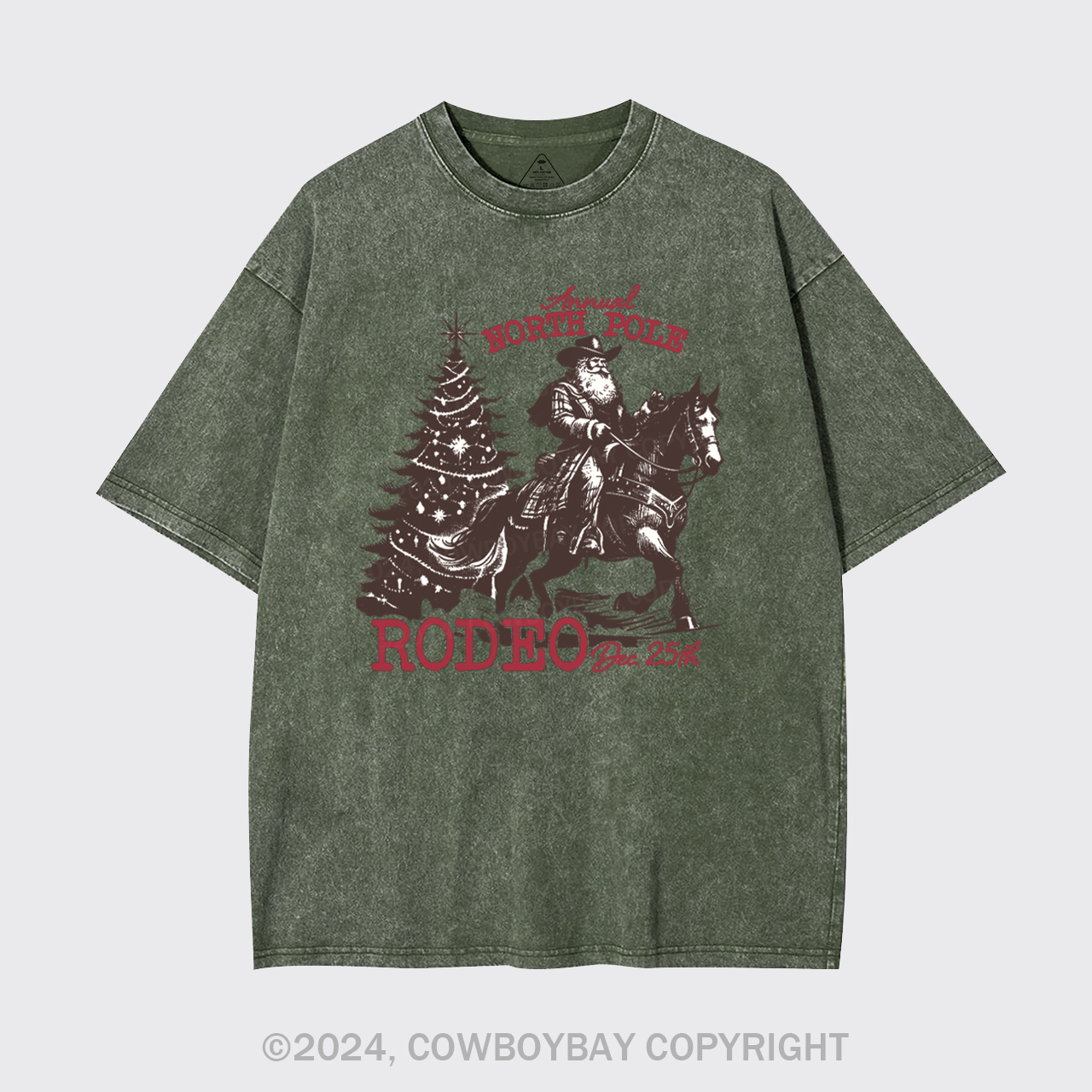Cowboy Santa Western Christmas Garment-dye Tees