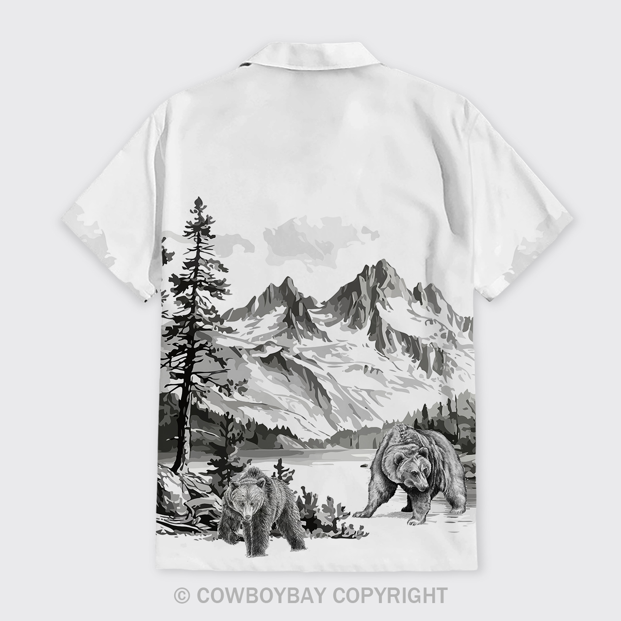 Araffe Bear In The Woods Button Up Shirts