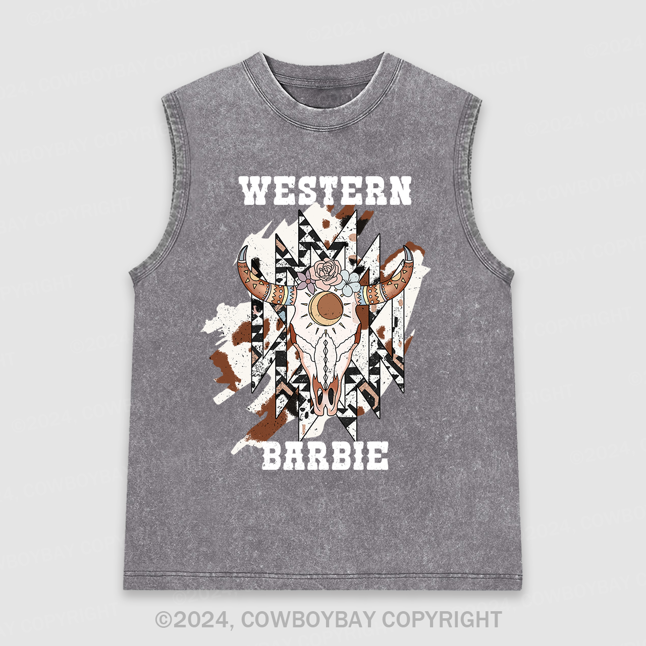 Cowboy Western Barbie Country Washed Tanks