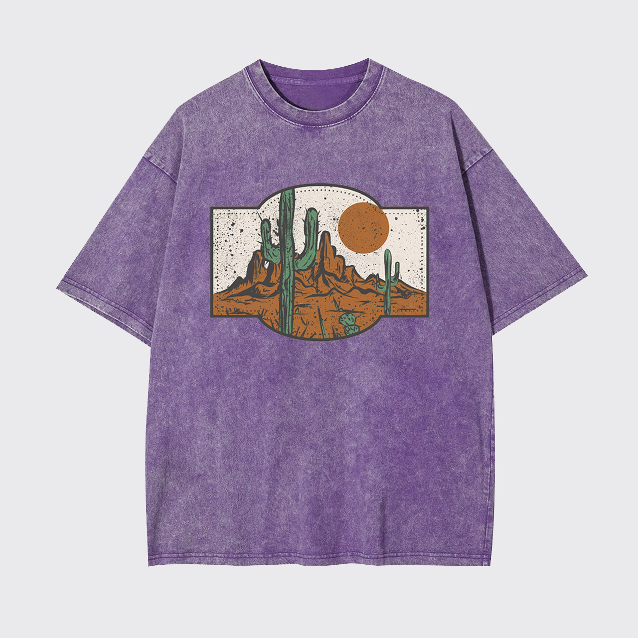 Western Desert Sunset Cactus Garment-dye Tees