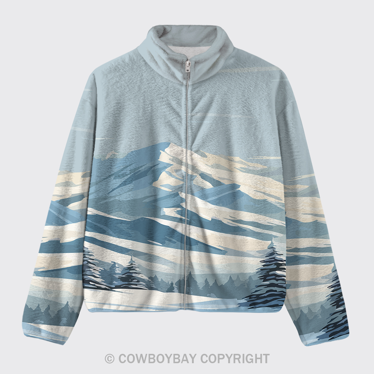 Cold Snow Mountain Design Fleece Jacket