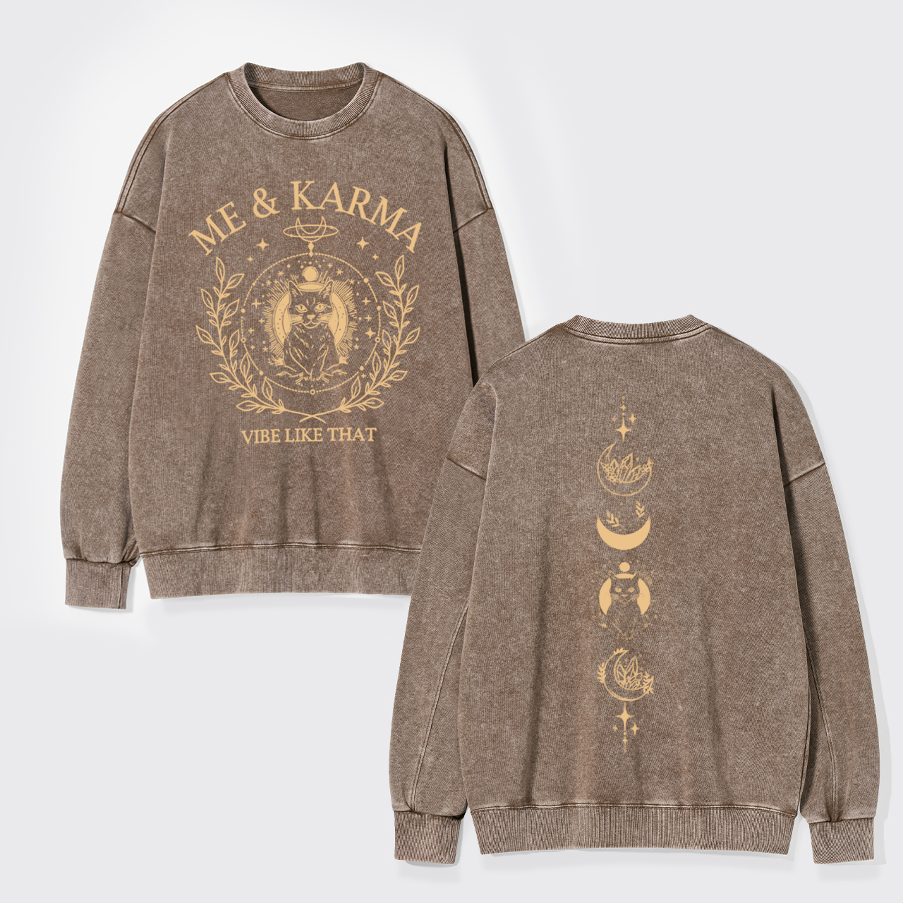 Music Black Cat Washed Sweatshirts