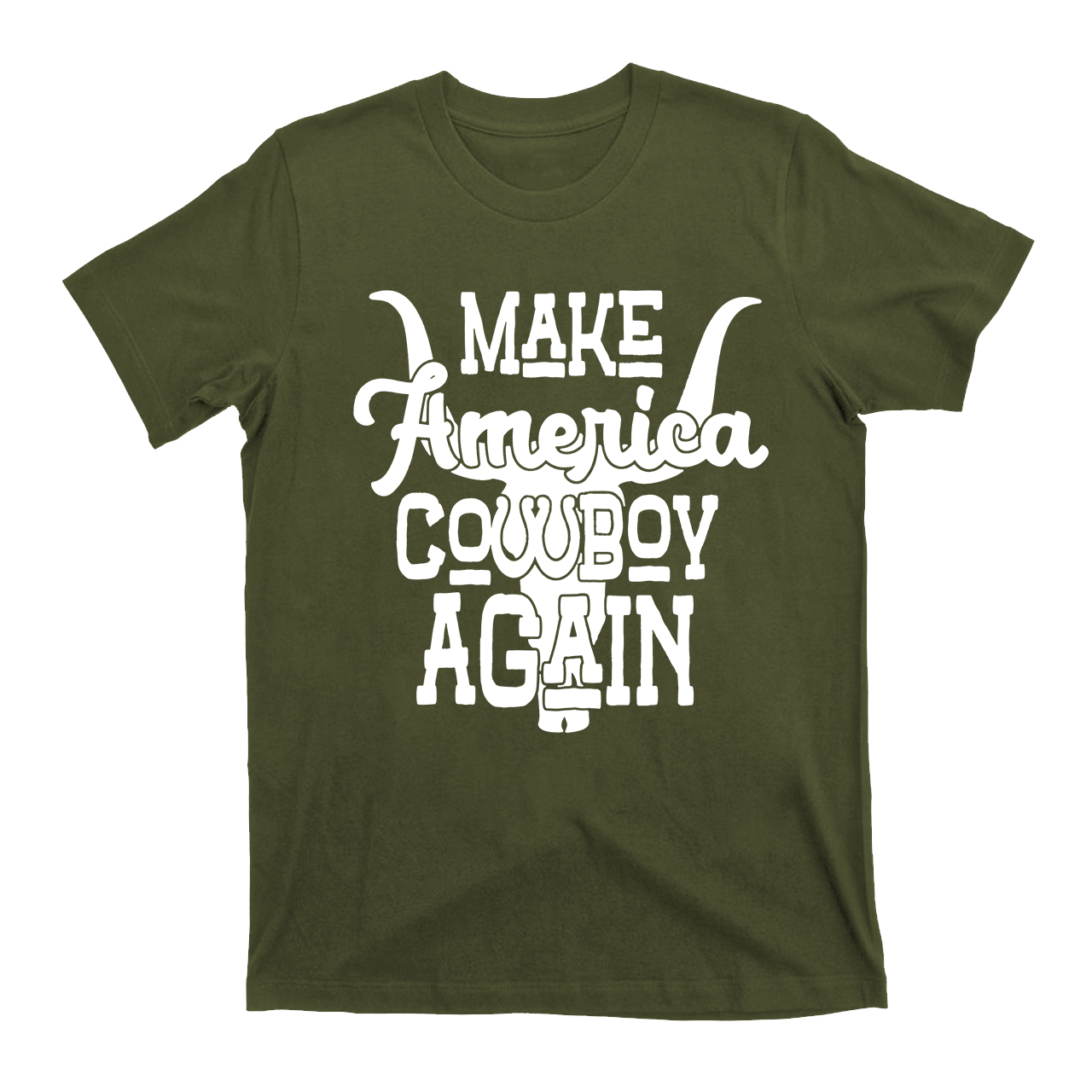 Cow Head Make America Cowboy Again T-Shirts