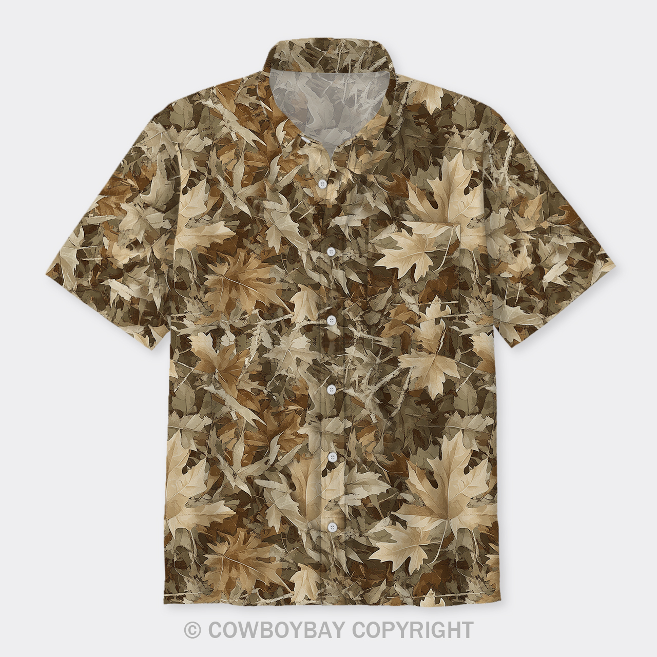 Red Maple Leaf Pattern Button Up Shirts