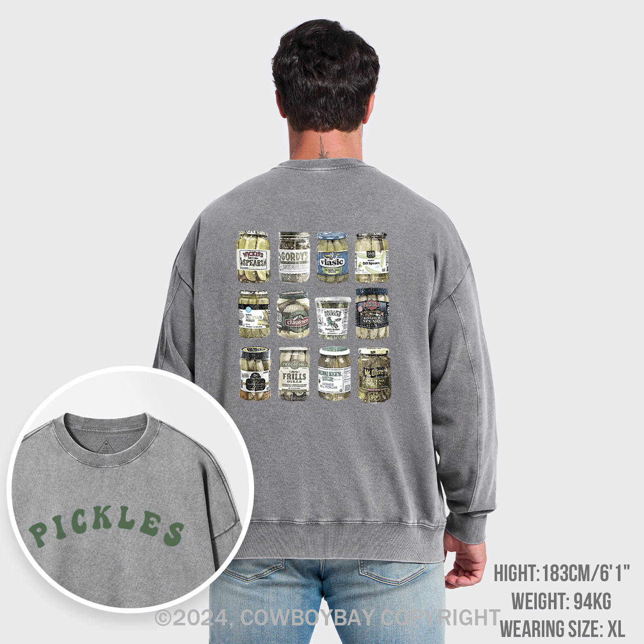 Canned Pickles Lovers Vintage Washed Sweatshirts