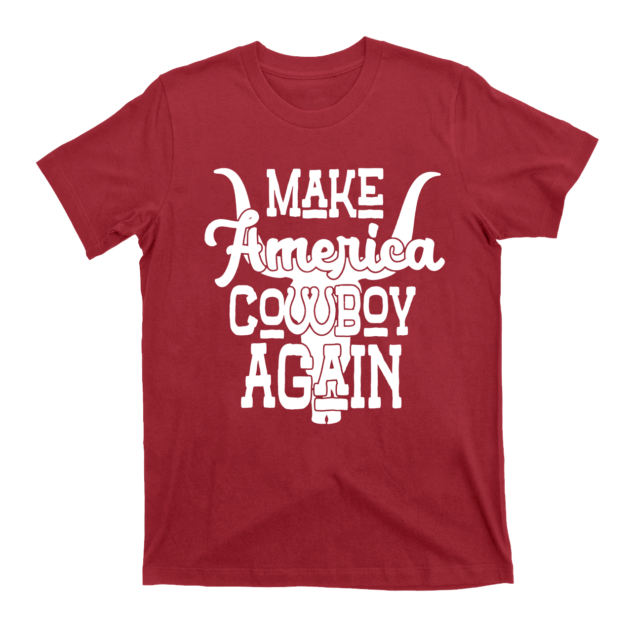Cow Head Make America Cowboy Again T-Shirts