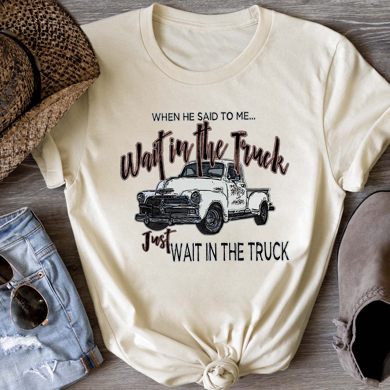 Wait In The Truck Cowboys T-Shirts
