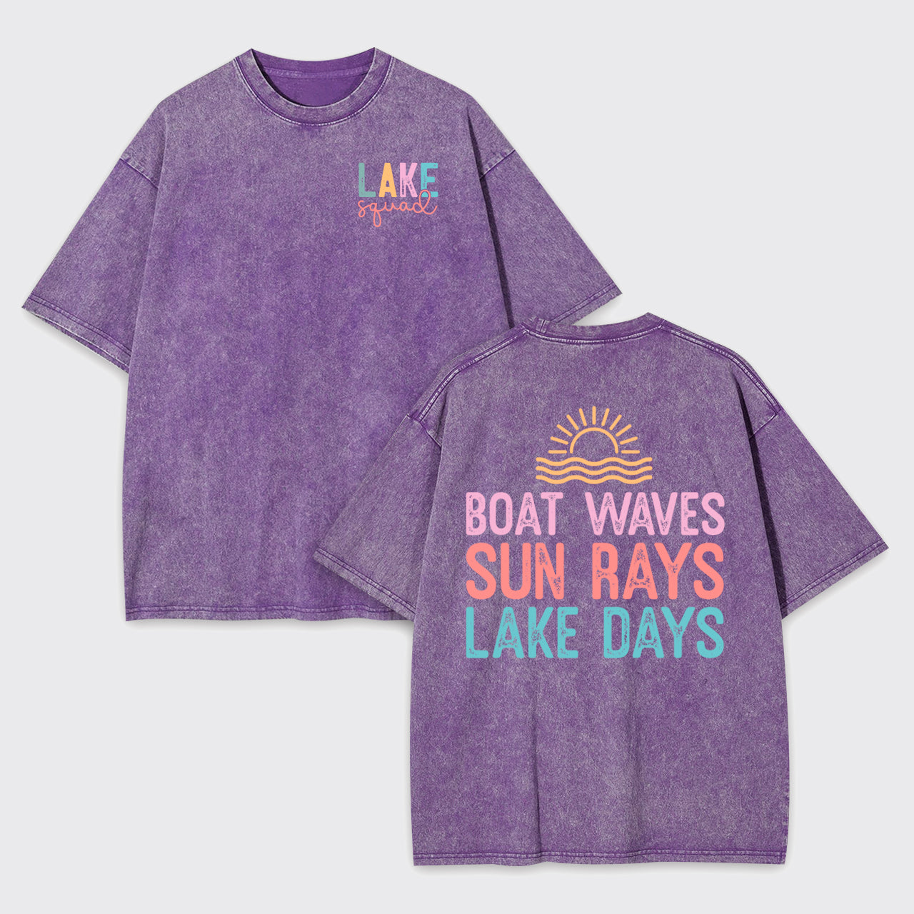 Lake Squad, Boat Waves Sun Rays Lake Days Garment-dye Tees