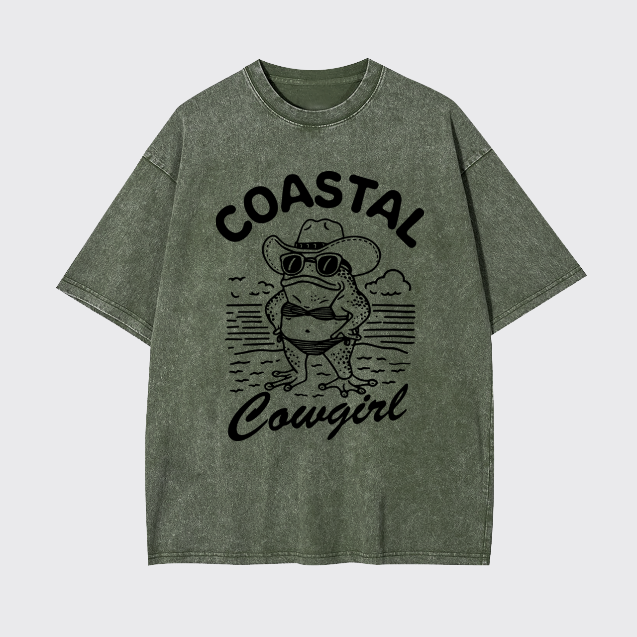 Funny Frog-Coastal Cowgirl Garment-dye Tees